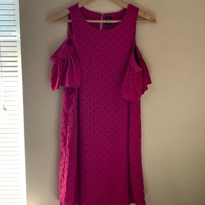 Pink cold shoulder dress